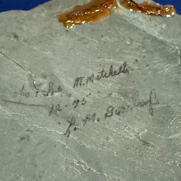 Vintage 75' Hand Painted Canvasback Duck Slate Stone Signed Folk wall Art Decor - Picture 3 of 8